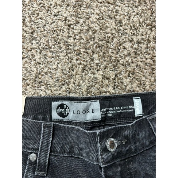 NEW Levi’s SilverTab Loose Men's 36x12 100% Cotton Denim Jean Shorts Black - Picture 3 of 5